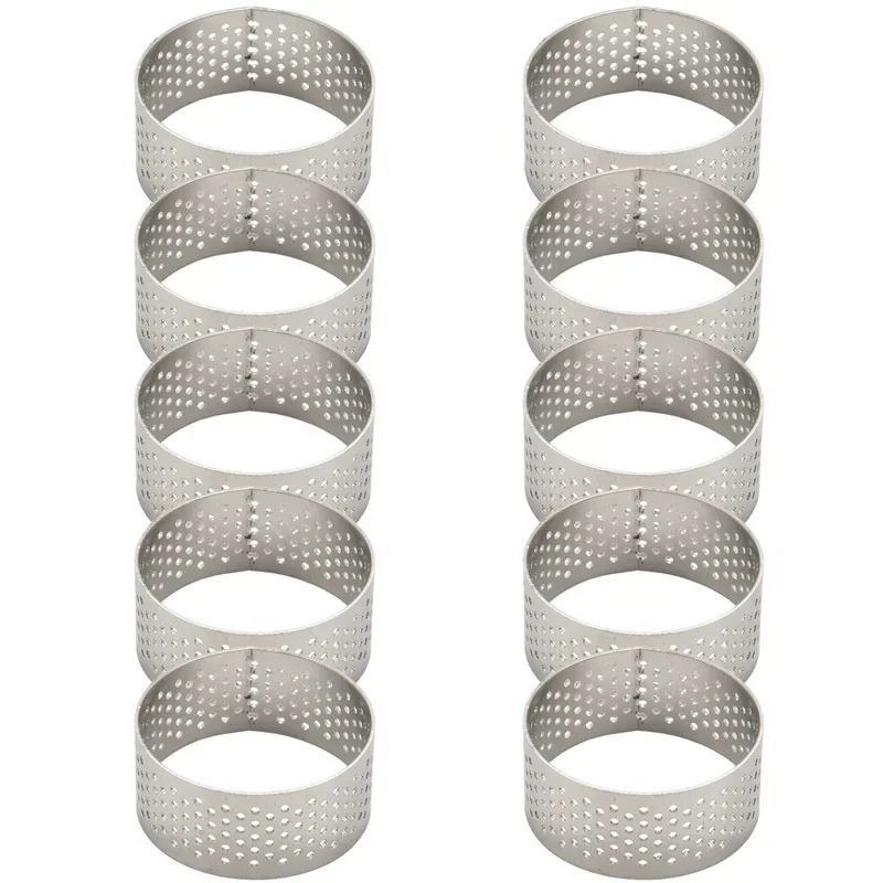 10Pcs 4cm Stainless Perforated Seamless Tart Ring Quiche Ring Tart Pan Pie Cake Mold Seamless Baking Accessories Cookie Cutter