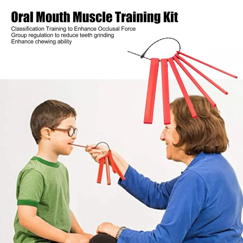 Oral Muscle Training Kits Tongue Lip Trainer Chewing Teeth Jaw Teether Grinding Anti New Grading Autism Blocks Dysarthria B P1L4