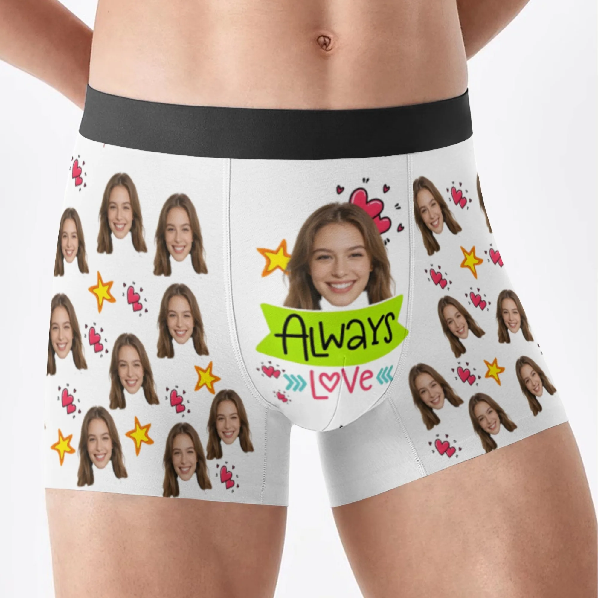 Personalized Face Photo Underwear Custom Boxer Briefs Custom Men Valentine's Day Gift For Husband Anniversary Gift for Dad