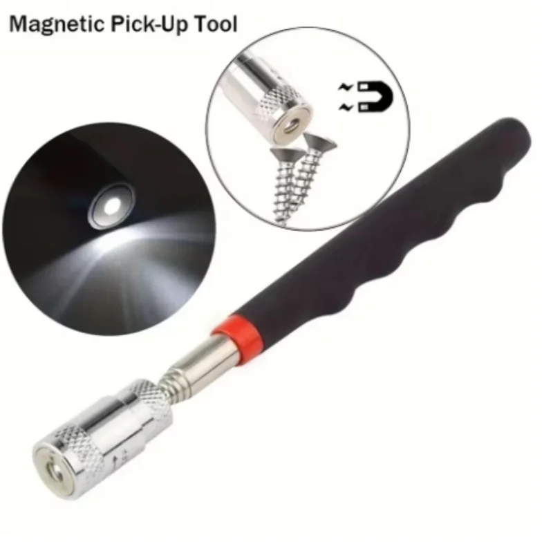 

with Pen Clip Magnetic Suction Bar Picker Hand Tool Accessories 1Pcs 20 Pound Black Extendable Magnet Pick Up Device Portable