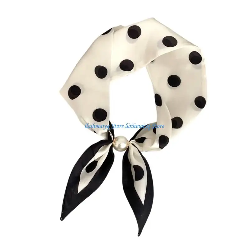 573B Dotted Scarf for Women Belt Necktie Neck Scarf Kerchief Chokers Exotic Scarf