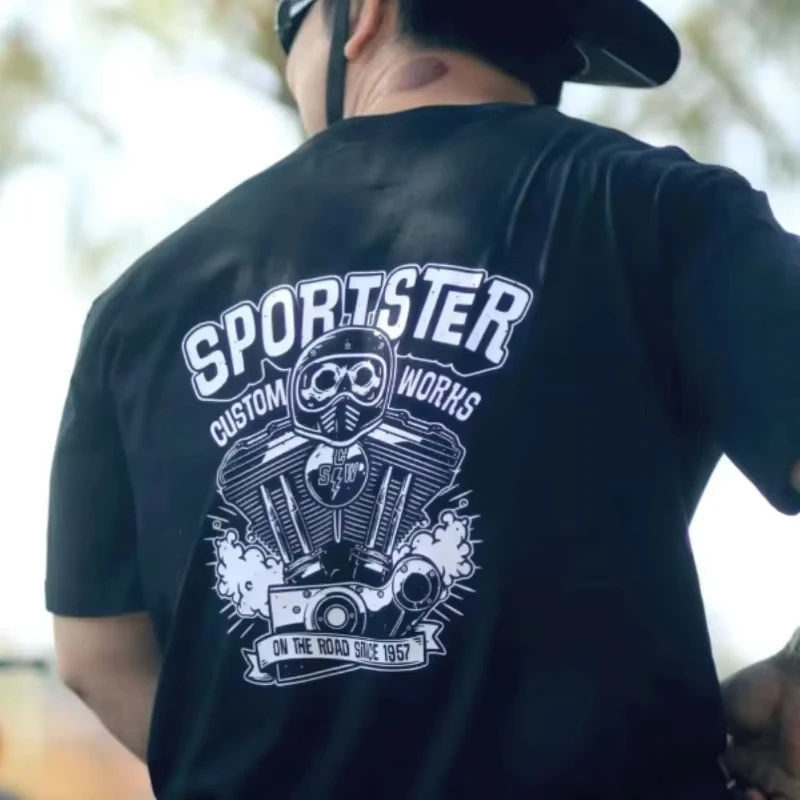 عناصر الاتجاه العسكري الصيفي المطبوعة تي شيرت قصير الأكمام القطن الخالص الرجال والنساء الاتجاه الصيفي فضفاض غير رسمي #2