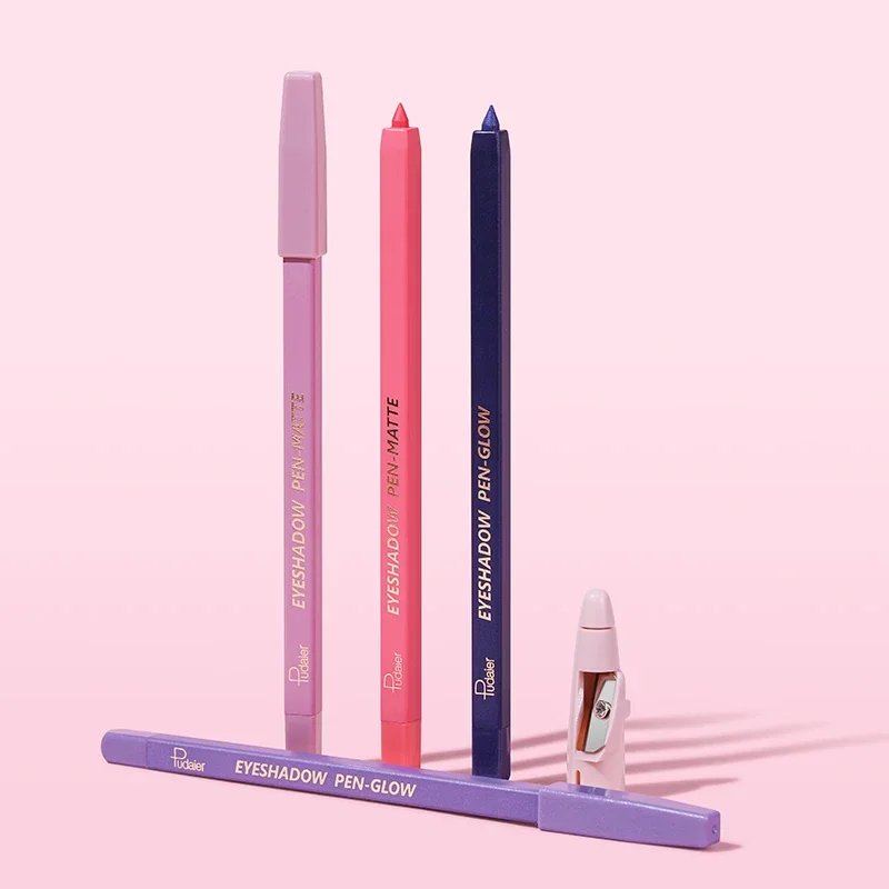 Pudaier 24 kolory opcjonalne cienie do powiek w sztyfcie, kolorowy cień do powiek w pisaku, perłowy eyeliner w żelu w pisaku