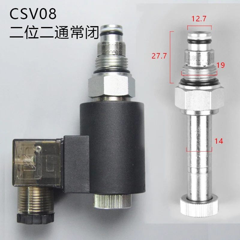 2/2 Way NC Threaded Cartridge Hydraulic Solenoid Valve | CSV0201 DHF08-220S SV08-20-01 (15L/min)