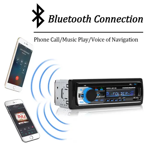 Bilradio 1 Din Stereospelare Digital Bluetooth MP3-spelare FM-radio Stereoljud Musik USB Med AUX-ingång i instrumentpanelen 10 best sales radio med Bluetooth - №3