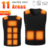 11 Areas Heated Vest Winter Warm USB Charging Heating Vest Men Women Outdoor Skiing Hiking Camping Electric Heated Skiing Vest