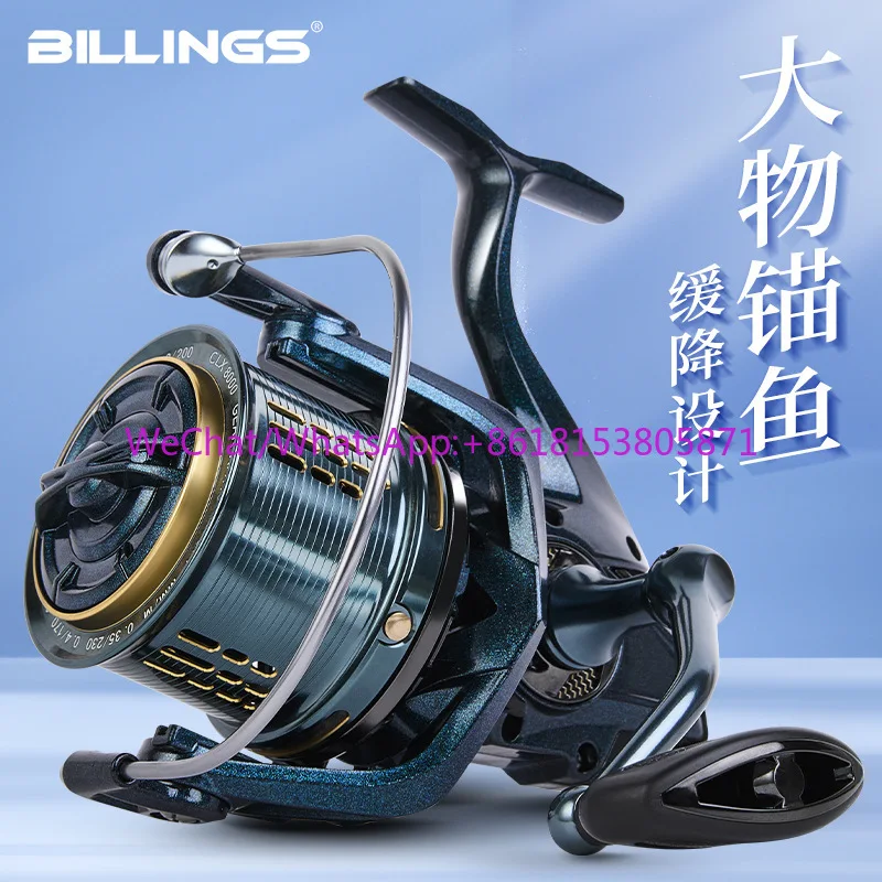 All-metal oblique mouth line cup screw-in spinning wheel far throw slow drop close row fishing wheel