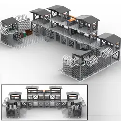 Base Militar POW Camp Building Blocks para Meninos, WW2, Figuras Soldadas, MOC Bricks, Construção de Armas, Compatível, Brinquedos Presentes