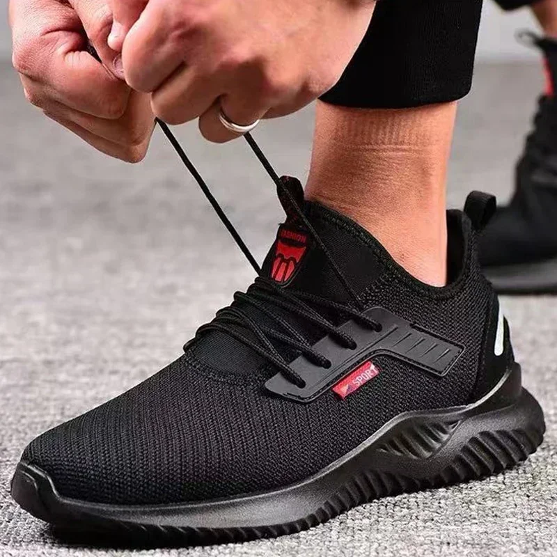 Zapatos de seguridad para hombre con puntera de acero, zapatos de trabajo antigolpes, zapatillas de deporte, zapatos indestructibles ligeros a prueba de pinchazos, triangulación de envíos