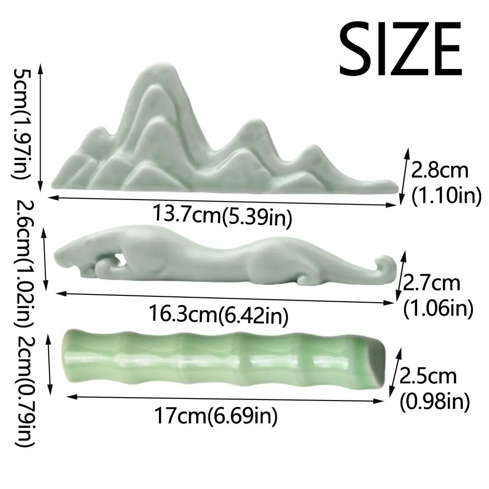 Creative Calligraphy Brush Holder Chinese Portable Ceramic Pen Holder Durable Practical Pen Rack Rest Stand Home Decoration