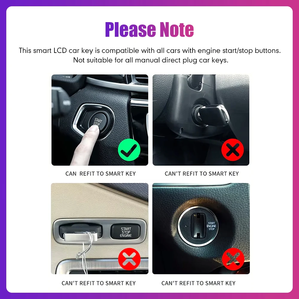 Chiave LCD remota intelligente universale per BMW Benz Audi Toyota Ford KIA Hyundai VW Jaguar Mazda Nissan Renault Honda One-Touch Start