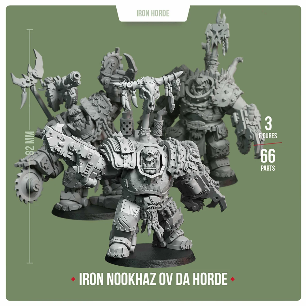 

Iron Nookhaz ov da Horde, Space Warrior, Wargame Miniatures, Orc Figure, Terrain and Bases, TRPJ, Pathfinder, Infinity, Gamemat