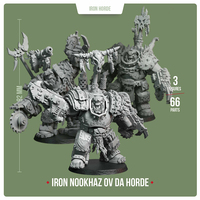 Iron Nookhaz ov da Horde, Space Warrior, Wargame Miniatures, Orc Figure, Terrain and Bases, TRPJ, Pathfinder, Infinity, Gamemat