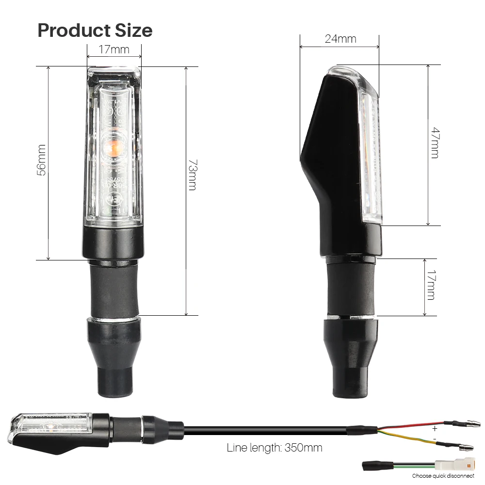 Universal Scooter ATV Street Motorcycle Dirt Bike LED Indicator Light Turn Signals view 4