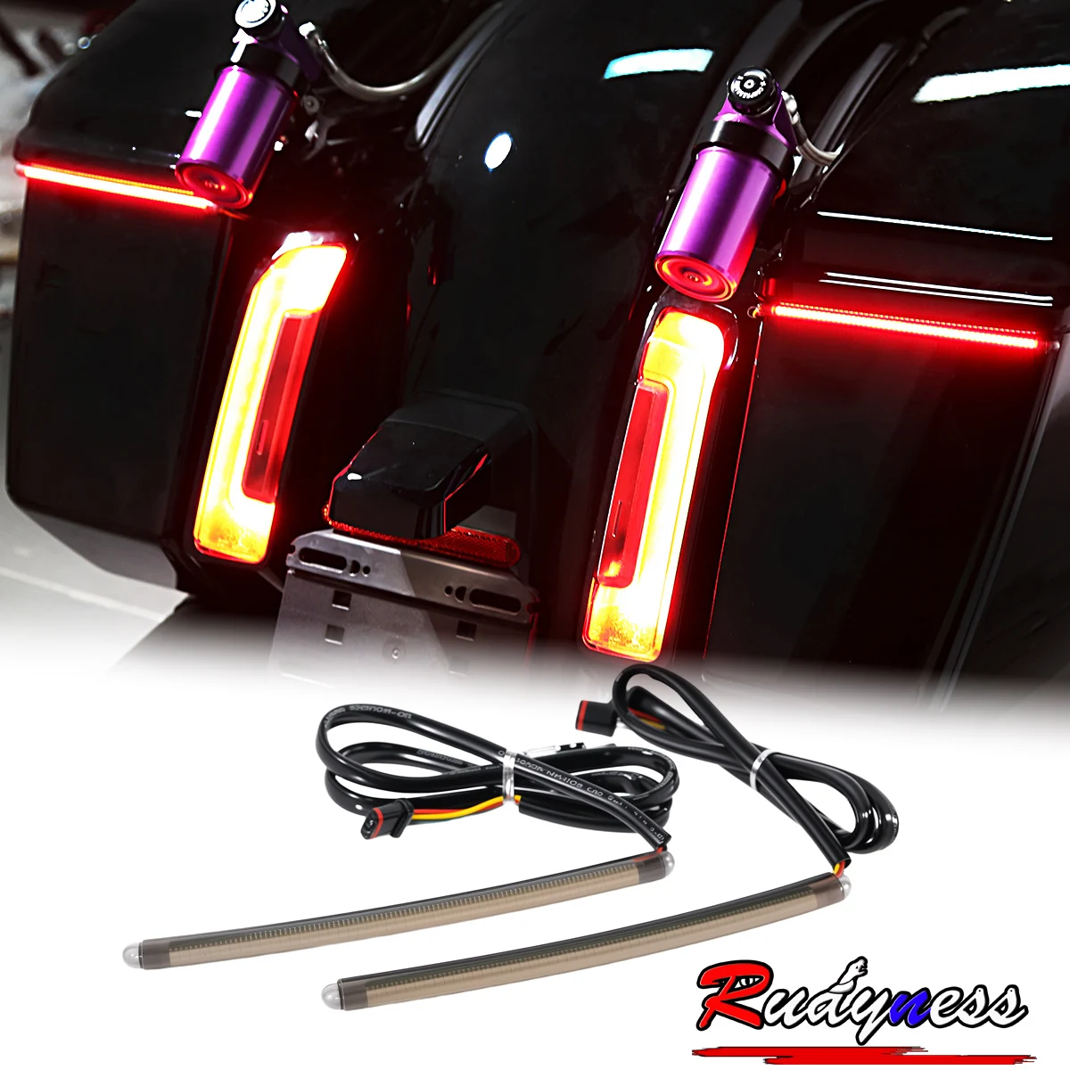 

Motorcycle Amber Saddlebag Turn Signal Brake Lights For Harley Touring Street Road Glide 23 2024 2025