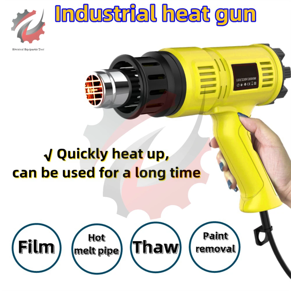 220V 110V 2000W Hot Air Gun LED Temperatures Adjustable Mini Heat Gun Thermal Blower Shrink Wrapping Construction Dryers