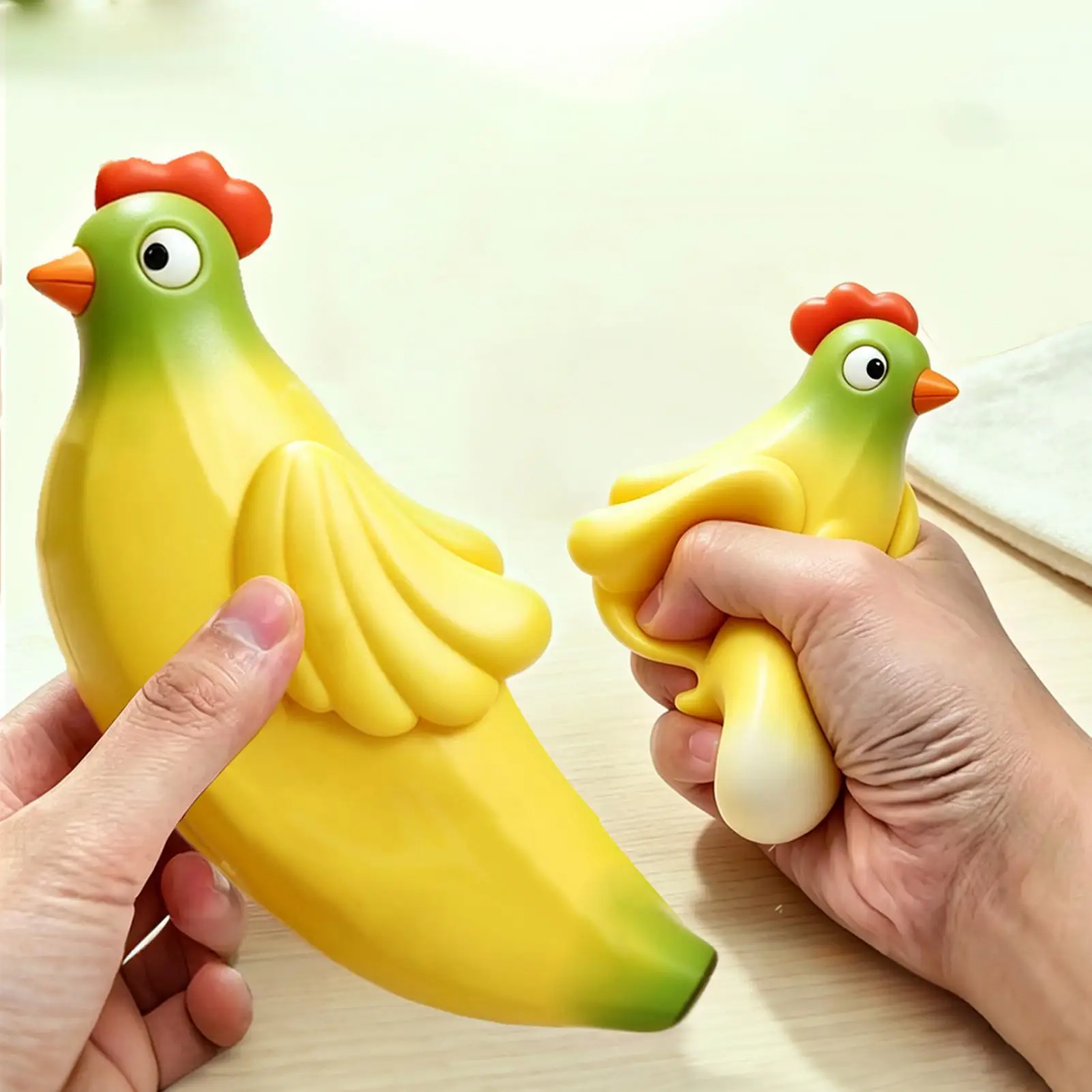 Hot Selling Banana Chicken SquishySoft Squeeze Toy Food Finger Fidget Stress Toy Stress Anxiety Relief Stress Sensory Gift