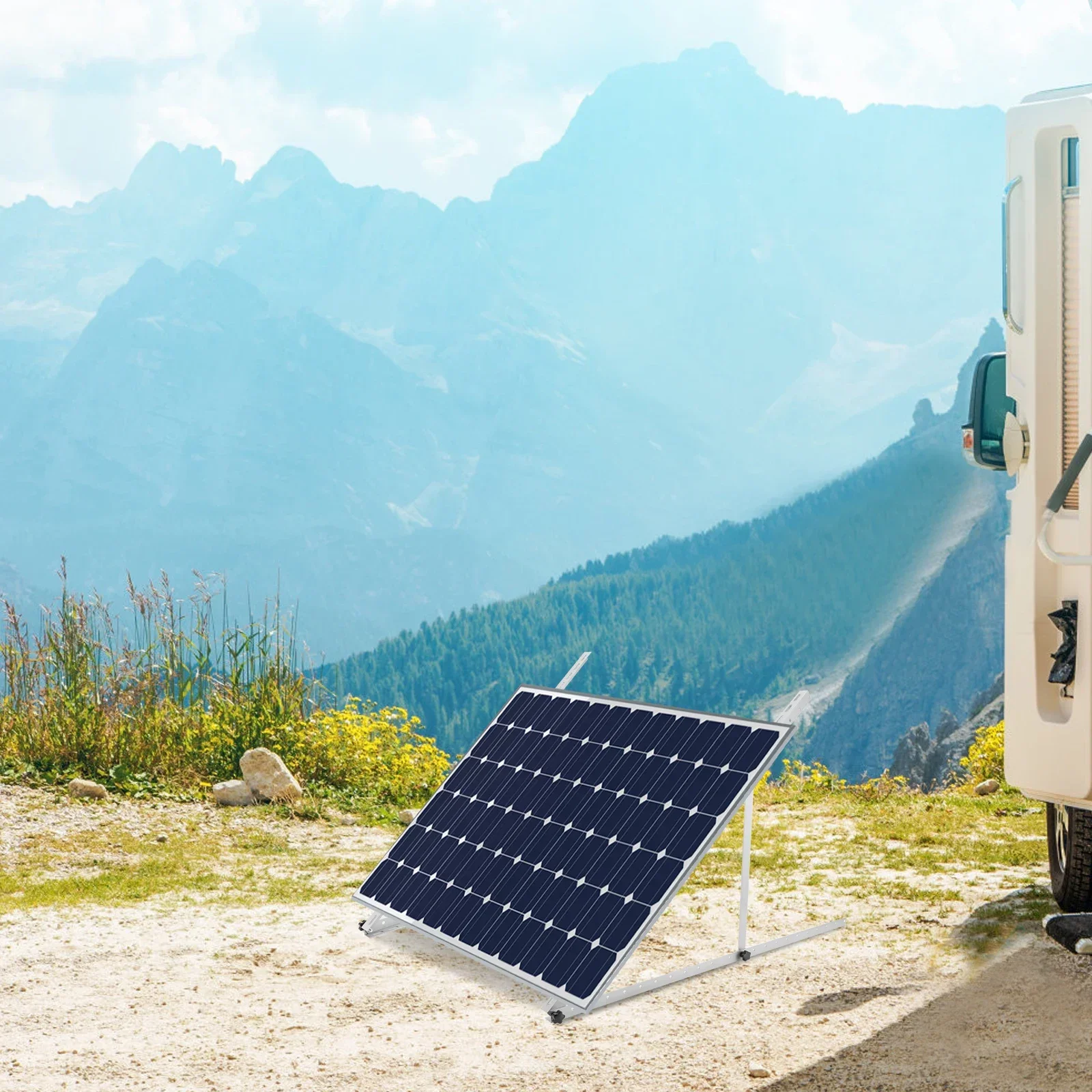 45 inch Adjustable Solar Panel Tilt Mount Brackets For Roof RV Boat Flat Surface