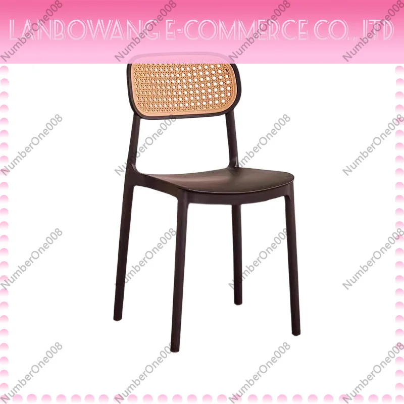 Chinese Style Woven Rattan Single Backrest Chair UV Resistant for Outdoor Courtyard Balcony Homestay Use