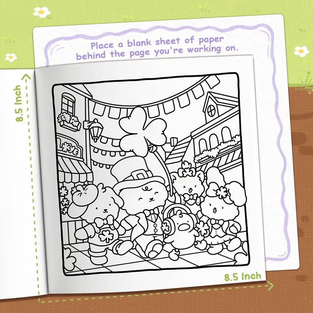 Cute Cartoon Coloring Book Stress Relief Painting Gift Paperback Educational Doodles Book for Adults And Teens