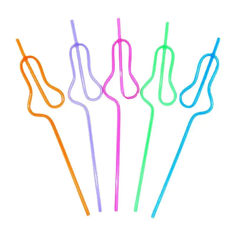 Bachelorette Party Straws 5Pcs Gourd Shaped Bachelorette Party Straws Curly Silly Straws Novelty Straws For Milk Juice Cocktail