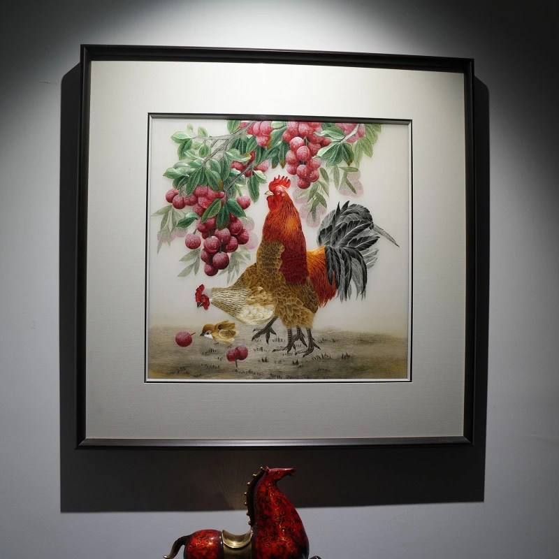 

Finished decorative hanging paintings embroidery pure handmade living room background high-end boutique paintings