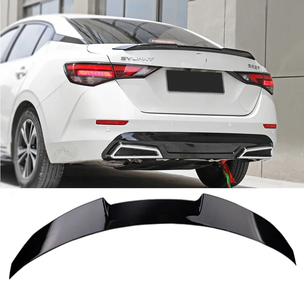 

For NISSAN SYLPHY 2020 Year Auto Accessory Rear Lip Car Bodykit Tail Spoiler Modification Tail Bright Black Tail Watermark