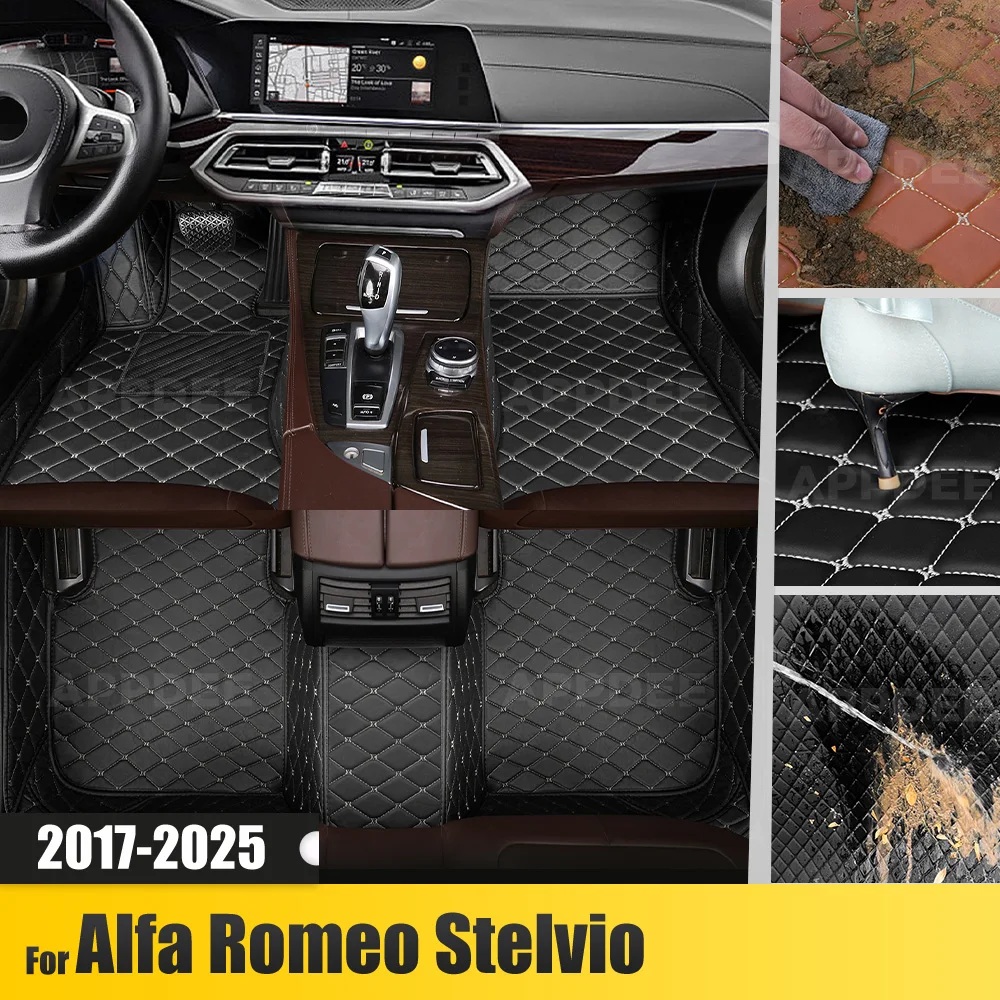

Car floor mats For Alfa Romeo Stelvio 2017-2025 2024 2023 2022 2021 2020 2019 Custom foot Pads carpet cover Interior Accessories