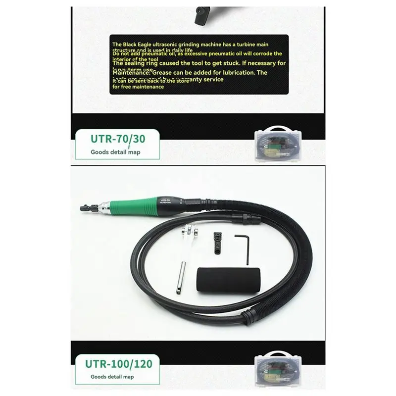 ABHI-2X UTR-70 Air Turbolap Air Lapper Linear Stroke 0.7 Mm Pneumatic Polishing Machine Ultrasonic Grinder Pneumatic File