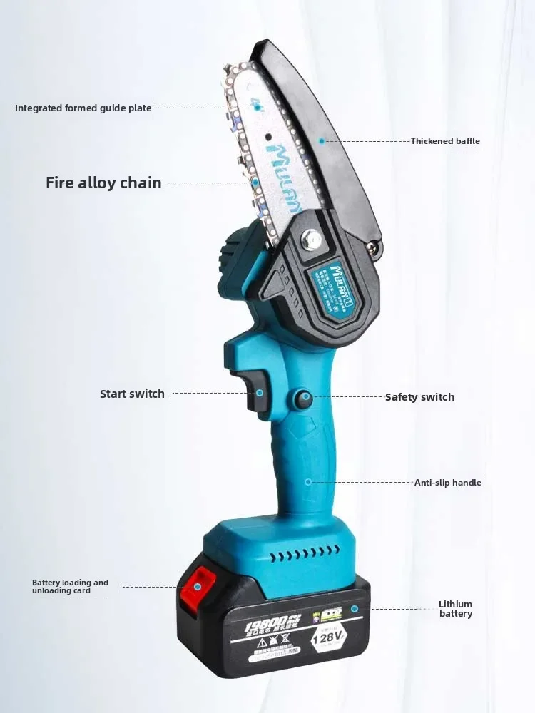 เลื่อยไฟฟ้าขนาดเล็ก 110V/220V เลื่อยมือถือไร้สายสำหรับบ้านกลางแจ้งตัดไม้แบตเตอรี่ลิเธียมขับเคลื่อน EDE