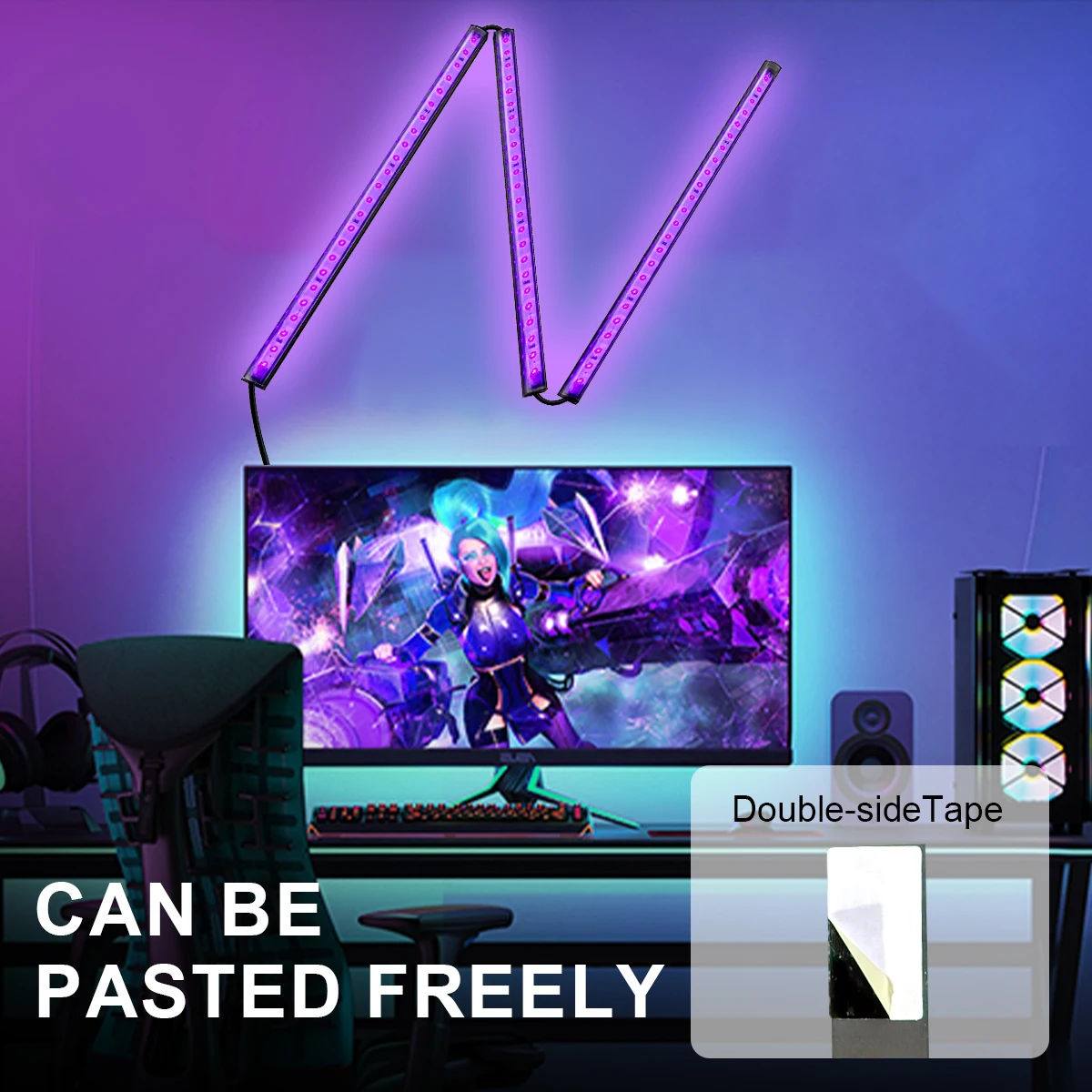 1/2/3 حزمة ضوء أسود للأشعة فوق البنفسجية LED أنبوب مصباح الأشعة فوق البنفسجية، تركيبات الإضاءة السوداء، ضوء خلفية جدار المرحلة. عيد الهالوين، حفلة عيد ميلاد.