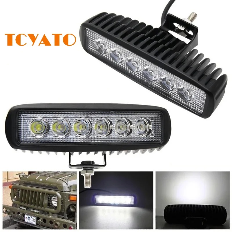 TCYATO  Automotive LED work light 3030 straight line 6-inch 6-bead work light modification project spotlight daytime running