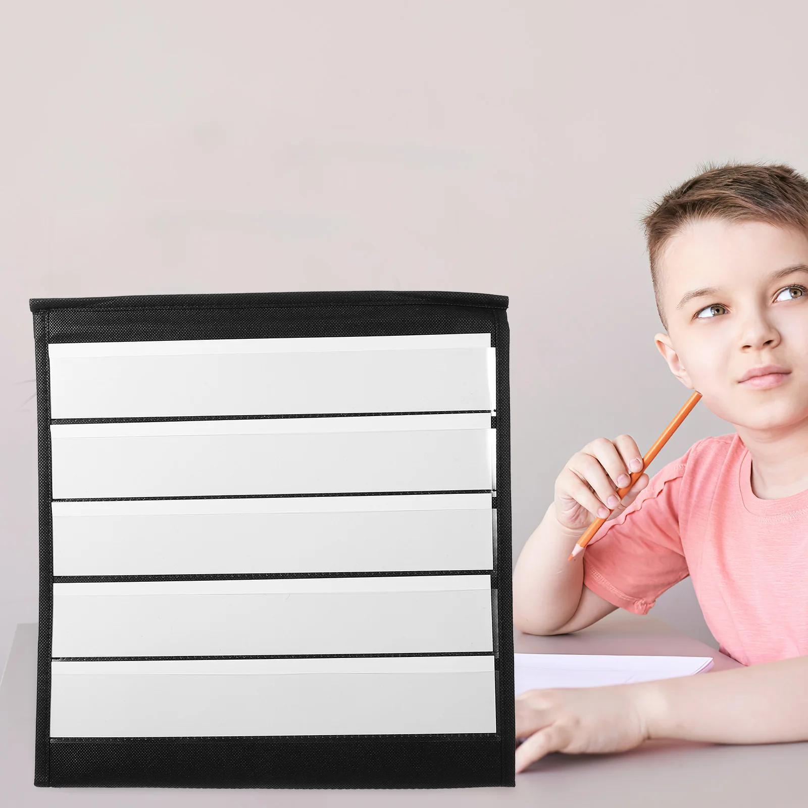 1 set 1 Set Card Display Holder Tabletop Tent Pocket Chart For Classroom Small Pocket Chart Doublesided Foldable Math Teaching