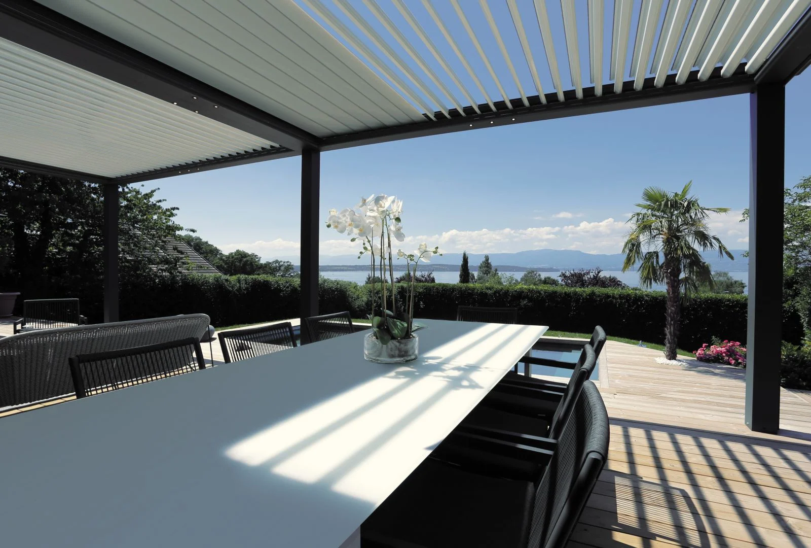 jh-Modern Garden Waterproof Custom Outdoor 4X5M Gazebo  Bioclimatic Aluminium Pergola