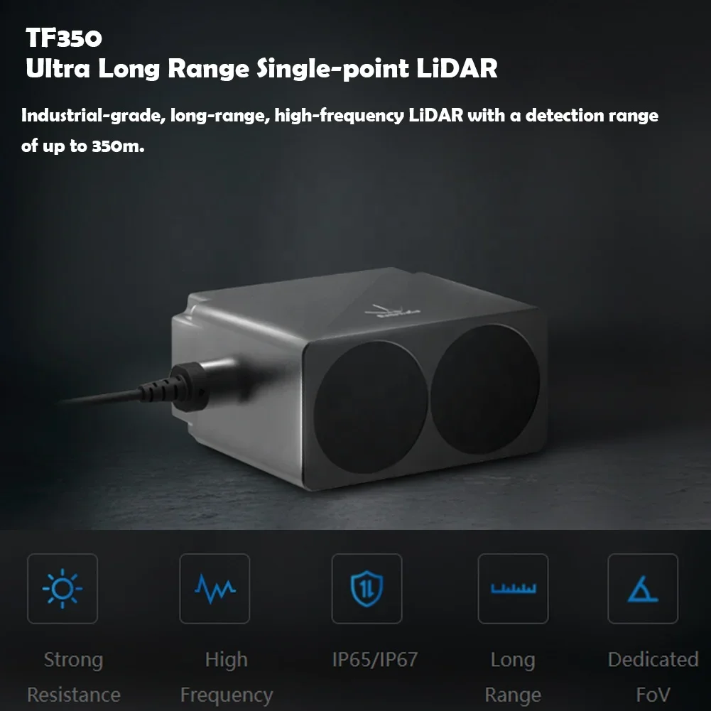 TF350 Ultra Long Range Single Point LiDAR IP67 UART/CAN RS232/RS485 Analog current(4-20mA) Industrial Grade 350m Detection Range