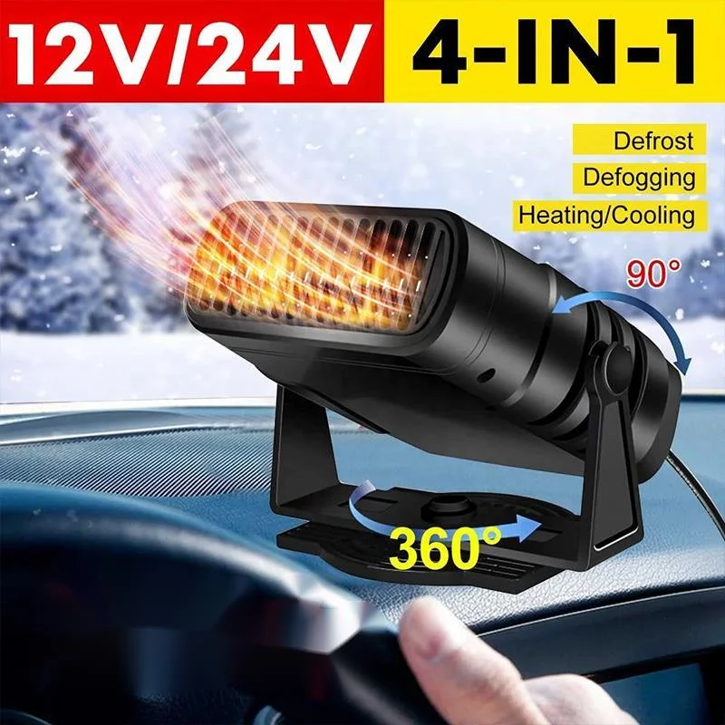 12V 24V Car Defrosting Heater Cooling Heating Fans Electric Autonomous Windshield Defroster Demister 360 Rotation 120W 200W