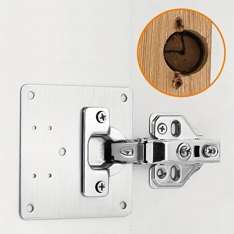 Stainless Steel Cabinet Hinge Repair Plate Pack Door Hinge Mounted Plate with Screws Furniture Hardware Accessories