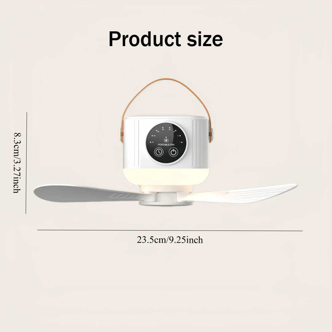 2026 New Portable Rechargeable Ceiling Fan Wireless USB Hanging Fan for Student Dorm Bed Outdoor Camping image 6