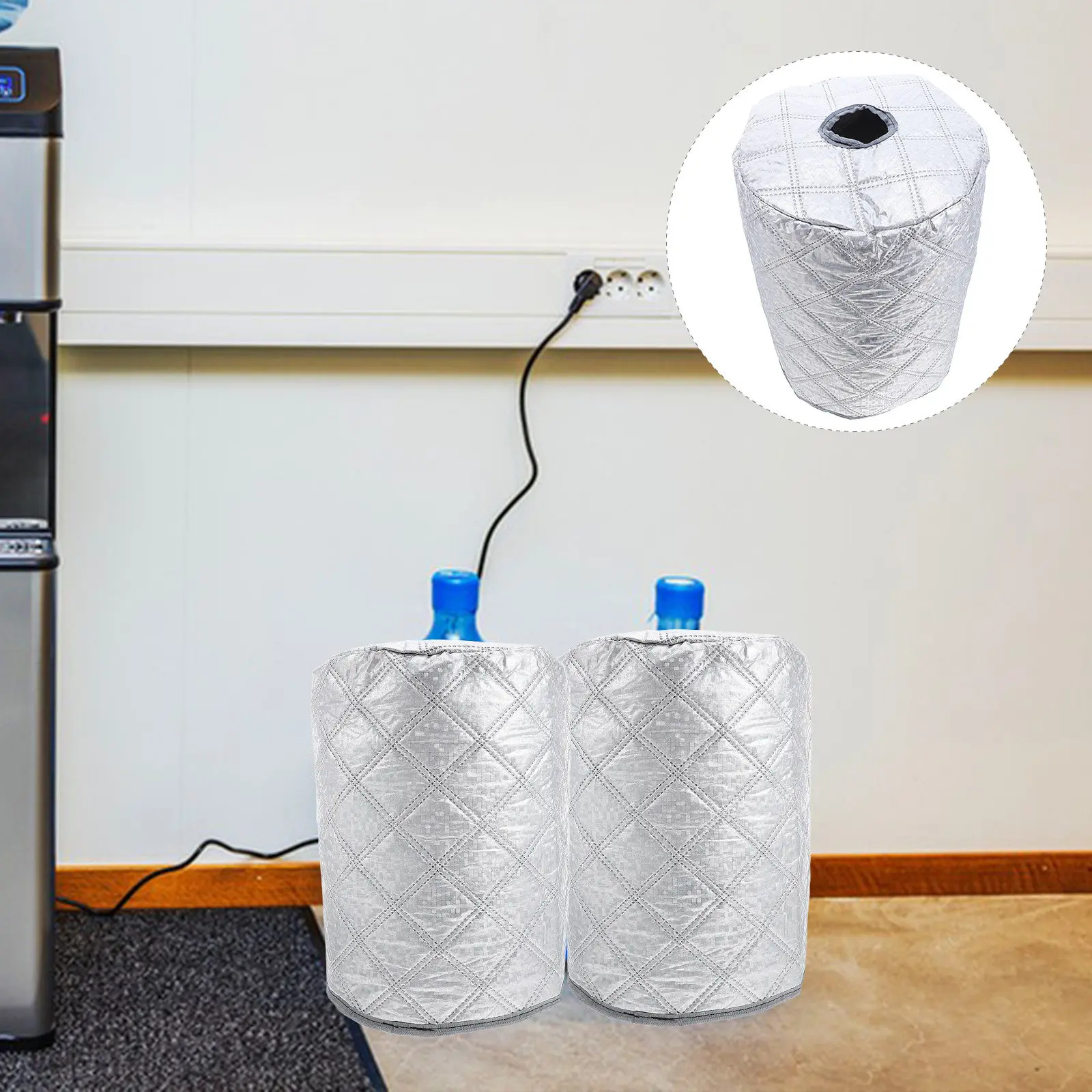 18.9L Water Barrel Protective Cover Dust and Light Shielding Reusable Elastic Fabric Sleeve for Water Dispenser Cooler Jug