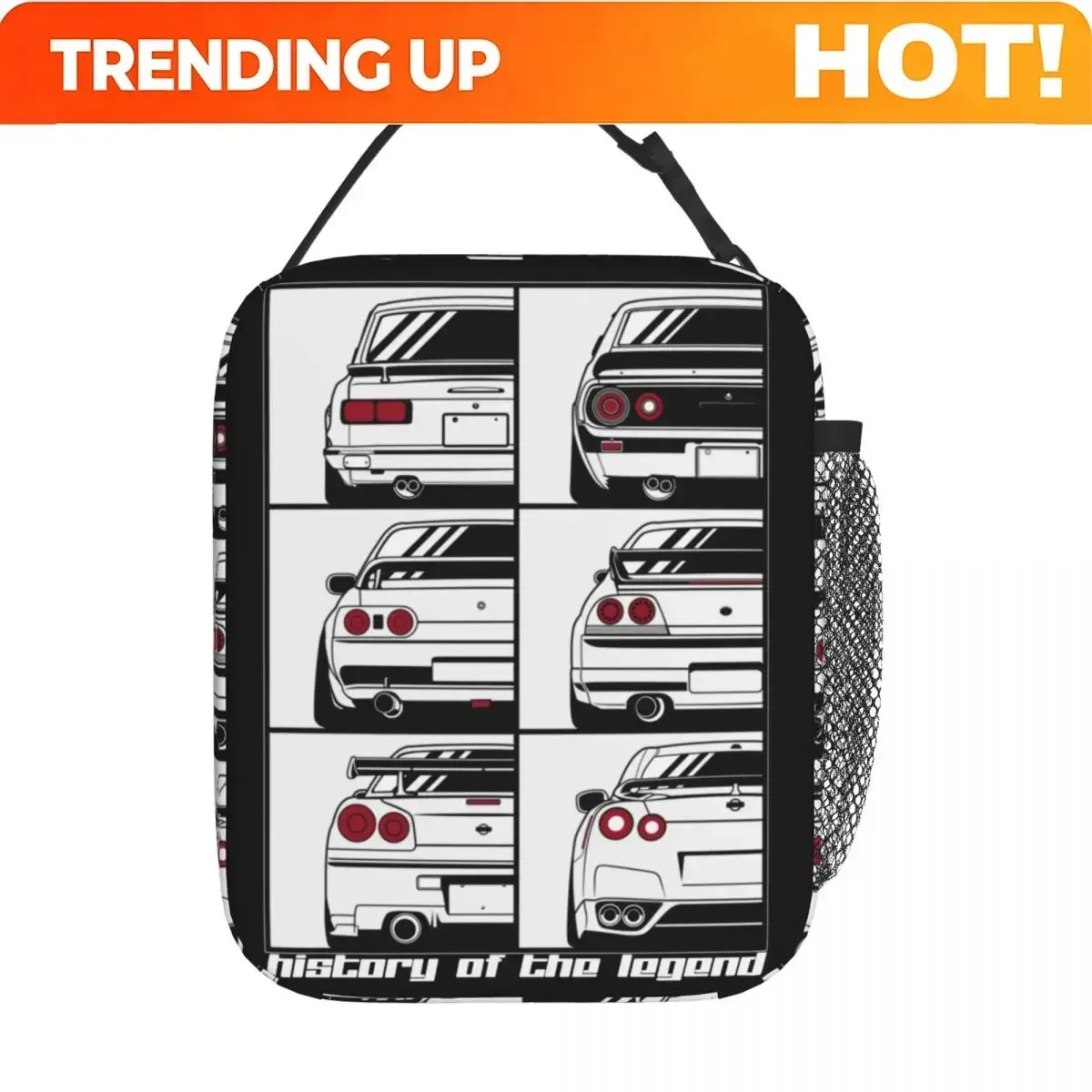 Custom Bag Custom Skyline History Skyline R32 R34 GTR Insulated Lunch Bag JDM Car Lunch Container Portable Cooler Thermal Bento