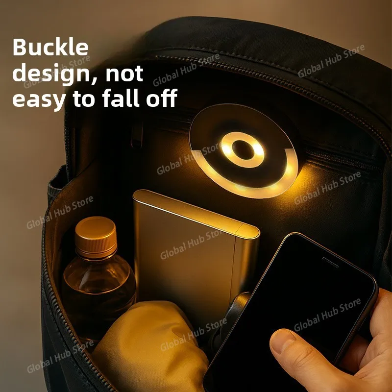 Purse Light with Automatic Sensor Illuminate Your Bag Round Bag Light with Back Clip Touch Control Bag Lamp for Mother Friends