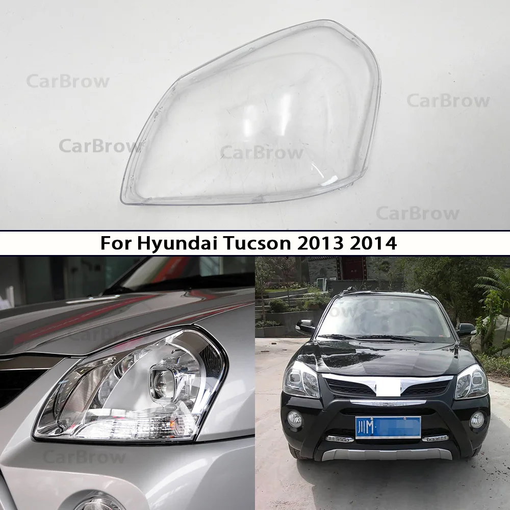 

For Hyundai Tucson 2013 2014 Headlights Cover Transparent Lamp Shade Headlamp Shell Replace Original Lampshade