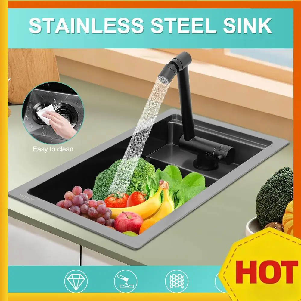 

16.9 X 9.8 X 8.7 Inch Wet Bar Sink Undermount Single Bowl Kitchen Sink with Faucet 304 Stainless Steel for Home & Apartment