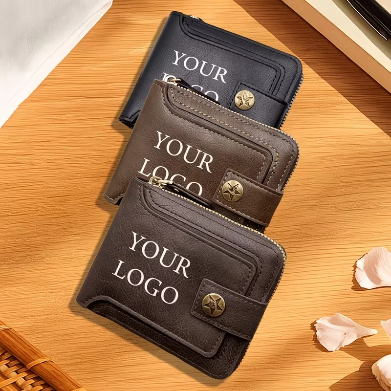 1Pcs Personalized Custom Logo Name Photo Men's Coin Purse - Custom Pattern Men's Wallet, Upload Your Photo, Various Vintage Style Wallets, Exquisite Products, Perfect Gift for Husband, Father, Boyfriend, Ideal Gift Choice for Birthday and Father's Day, Personalized Wallet Design Just for You