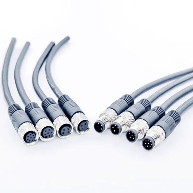 3Pin M8 Male Female Aviation Plug 4/5/6/8Pin Connector Elbow/Straight Injection Molding Connector Waterproof Connector with Wire