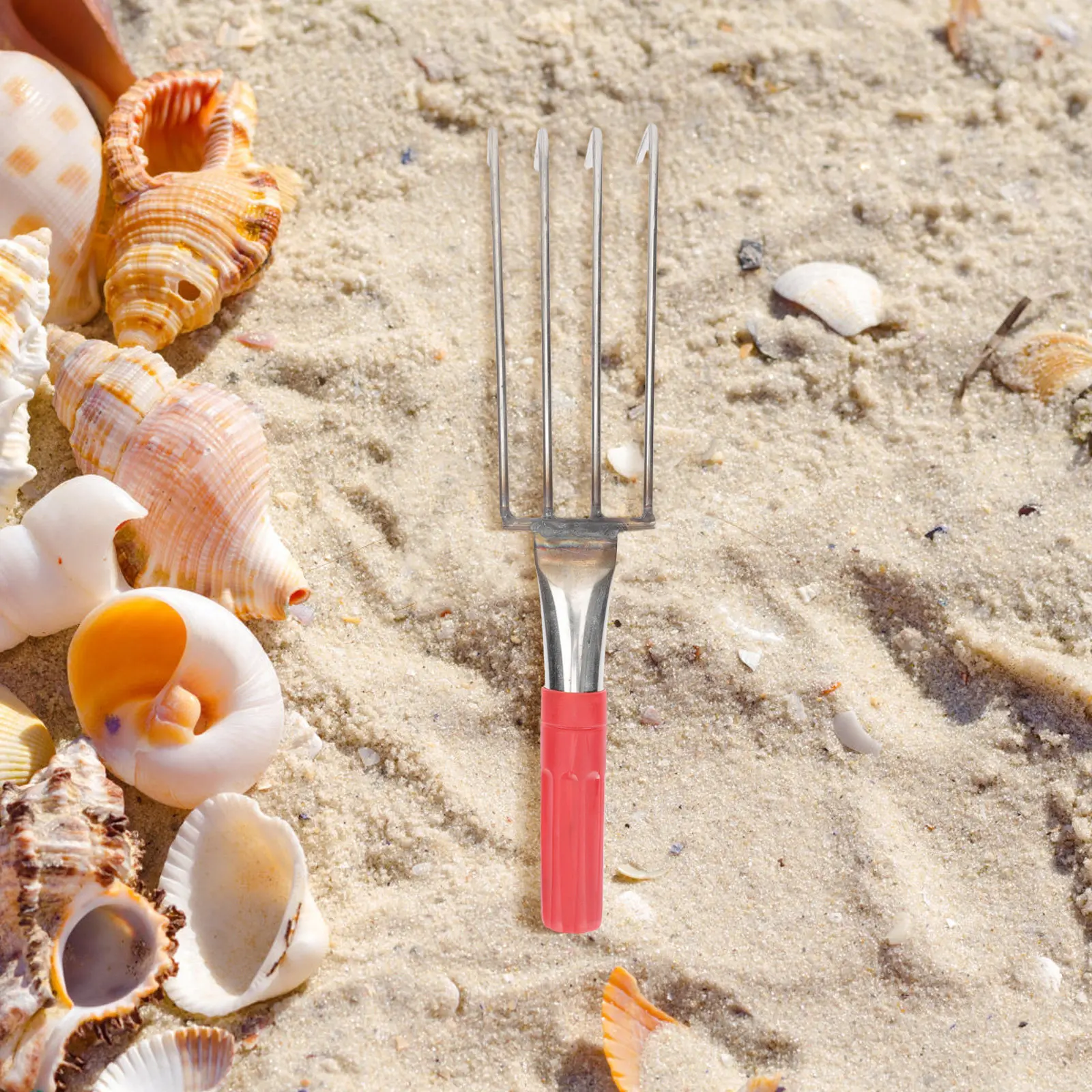 Hand Rake 4-Tine Claw Rake Durable Shell Digging Tool For Beach Clam Oyster Seafood Harvesting Lightweight Sand Cultivator