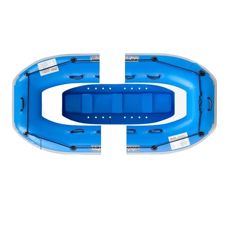 Inflatable Fishing Raft 2.2m PVC 2 Person,220x125cm 35cm Pontoon 2 Air Chambers,Portable Dinghy for Lake River Adventure