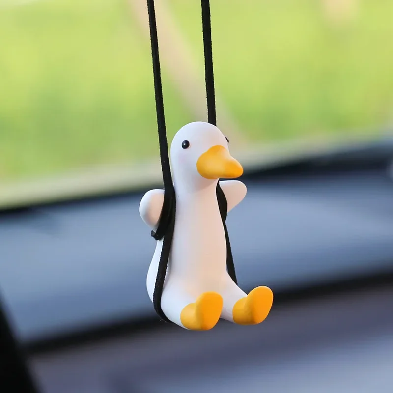 

Funny Gypsum Anime Duck Car Mirror Pendant Cartoon Cute Auto Interior Decoration Pendant For Car Products Interior Accessories