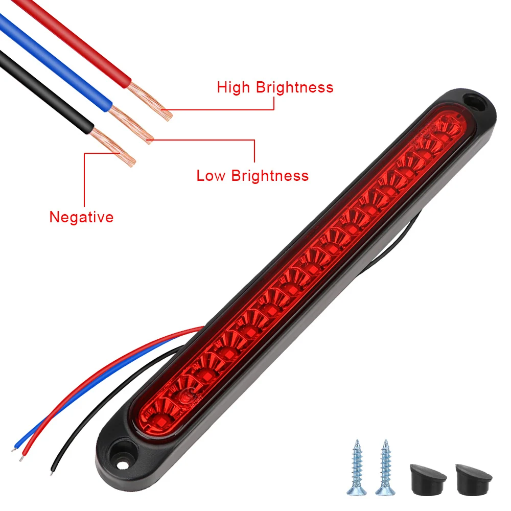 Car Lights Rear Brake Lamp Turn Signal Lamps 15LED Light Strip Warning Tail Light for Truck Trailer Lorry Bus Brake Light