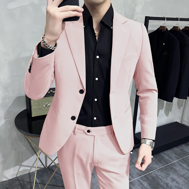 Thorndike Business Casual Mens Suits Two Button Groom Prom Party Tuxedos Custom Made Blazer Jacket Pants Wedding Homme